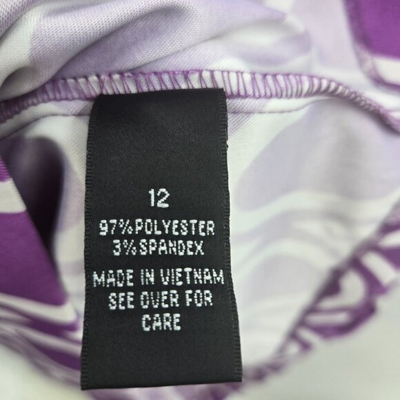 Alyx Purple White Circle Geometric Retro Mini Dress 12 - Picture 9 of 10